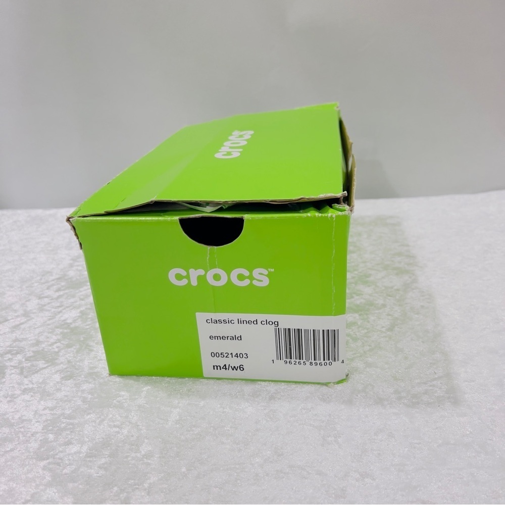Crocs Classic Lined Clog Unisex Emerald Size M/4 W/6 Lightweight Comfy - Picture 9 of 11